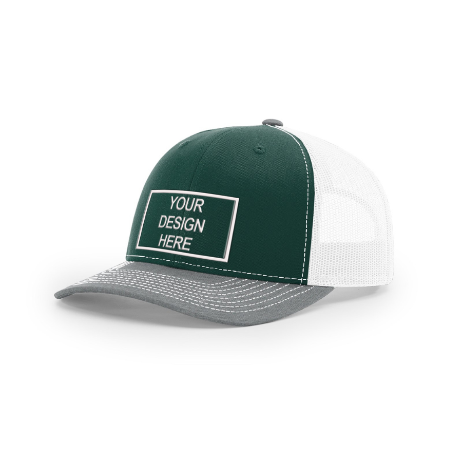 Tri-Color: Dark Green/White/Heather Grey